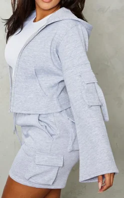 Clearance PrettyLittleThing Shape Sweat Pocket Detail Shorts Grey