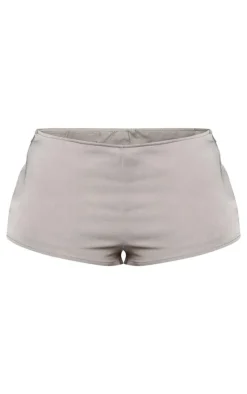 Clearance PrettyLittleThing Shape Woven Low Rise Hot Pants Grey