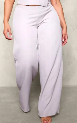Best PrettyLittleThing Shape Woven Low Rise Wide Leg Pants Grey