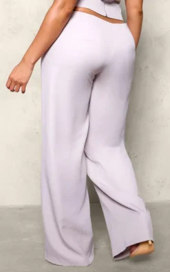 Best PrettyLittleThing Shape Woven Low Rise Wide Leg Pants Grey