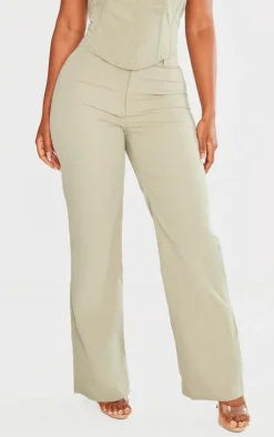 Clearance PrettyLittleThing Shape Woven Low Rise Pants Grey