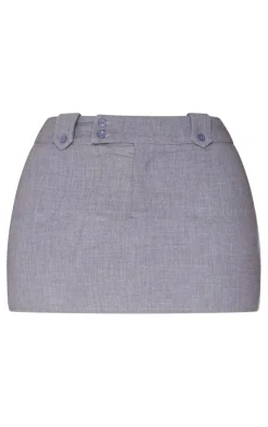 Best PrettyLittleThing Shape Woven Micro Mini Skirt Grey
