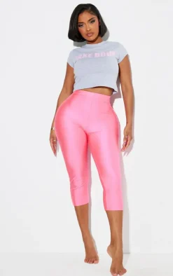 Shape Hot Pink Disco Slinky Capri Leggings