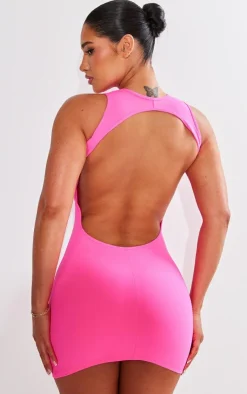 Shape Sculpted Open Back Bodycon Dress-PrettyLittleThing