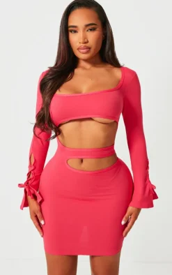 Shape Sculpted Square Neck Cut Out Mini Dress-PrettyLittleThing Hot