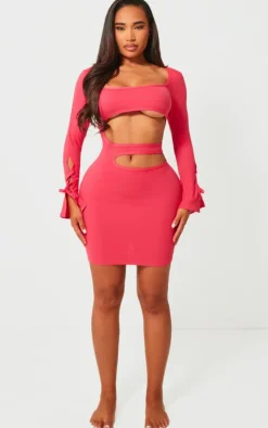 Shape Sculpted Square Neck Cut Out Mini Dress-PrettyLittleThing Hot