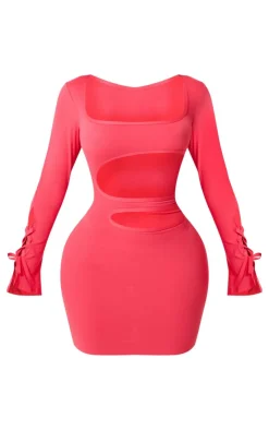 Shape Sculpted Square Neck Cut Out Mini Dress-PrettyLittleThing Hot