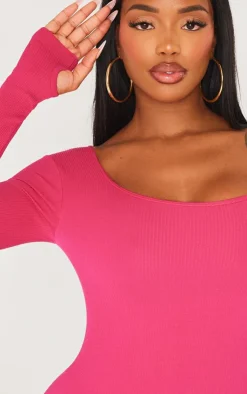 PrettyLittleThing Unitards*Shape Snatched Ribbed Long Sleeve Unitard