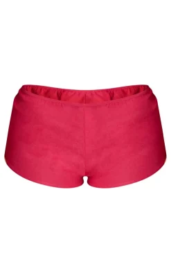 Discount PrettyLittleThing Shape Woven Low Rise Hot Pants Hot Pink