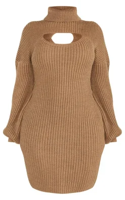 Shape 2 In 1 High Neck Balloon Sleeve Bodycon Sweater Dress-PrettyLittleThing Online