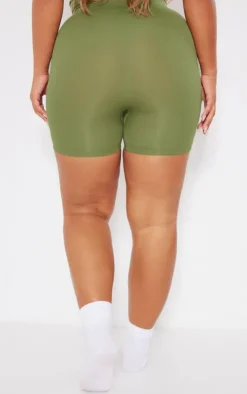 PrettyLittleThing Shape Fitted Seamless Shorts Khaki