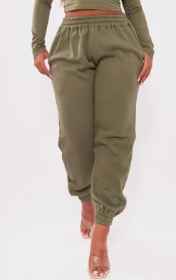Online PrettyLittleThing Shape High Waisted Cuffed Sweatpants Khaki