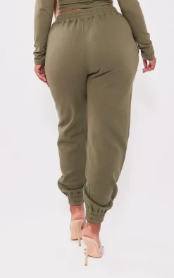 Online PrettyLittleThing Shape High Waisted Cuffed Sweatpants Khaki