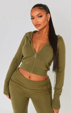 PrettyLittleThing Knitted Tops*Shape Knit Zip Through Jacket
