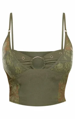 PrettyLittleThing Corsets*Shape Lace Insert Ring Detail Utility Corset Top