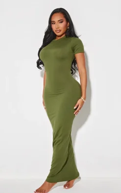 PrettyLittleThing Snatched*Shape Sculpted Short Sleeve Maxi Dress
