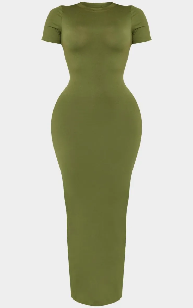 PrettyLittleThing Snatched*Shape Sculpted Short Sleeve Maxi Dress