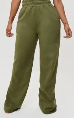 Outlet PrettyLittleThing Shape Sweat High Waist Wide Leg Sweatpants Khaki