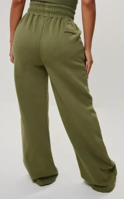 Outlet PrettyLittleThing Shape Sweat High Waist Wide Leg Sweatpants Khaki