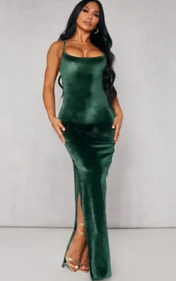 Shape Velvet Strappy Midaxi Dress-PrettyLittleThing Sale