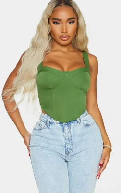 PrettyLittleThing Corsets*Shape Woven Corset Crop Top