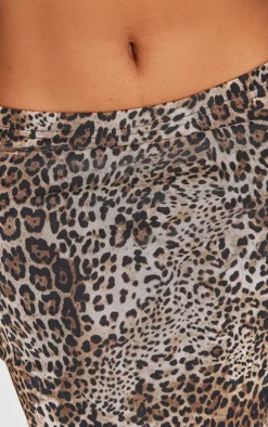 Clearance PrettyLittleThing Shape Print Low Rise Maxi Skirt Leopard