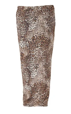 Clearance PrettyLittleThing Shape Print Low Rise Maxi Skirt Leopard
