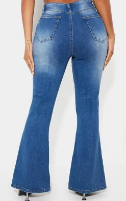Clearance PrettyLittleThing Shape Denim Low Rise Flare Jeans Light Blue