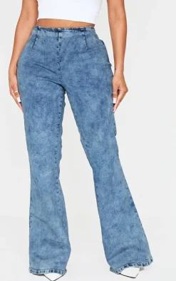 Shape Denim Lace Up Back Flare Jeans-PrettyLittleThing New