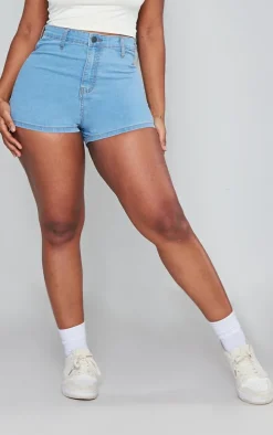 Shape Light Blue Wash Disco Denim Shorts