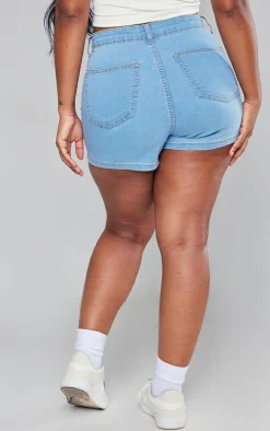 Shape Light Blue Wash Disco Denim Shorts
