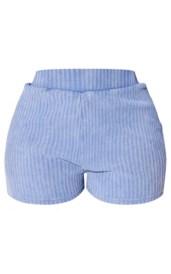 Discount PrettyLittleThing Shape Rib Booty Shorts Light Grey