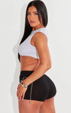 PrettyLittleThing Sleeveless Tops*Shape Rib Cropped Sleeveless Top