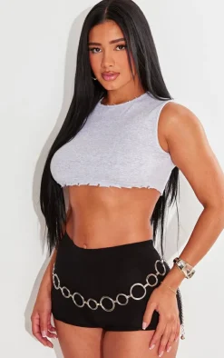 PrettyLittleThing Sleeveless Tops*Shape Rib Cropped Sleeveless Top