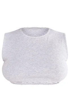 PrettyLittleThing Sleeveless Tops*Shape Rib Cropped Sleeveless Top