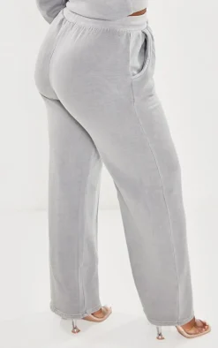 Best PrettyLittleThing Shape Sweat Seam Detail Wide Leg Sweatpants Light Grey
