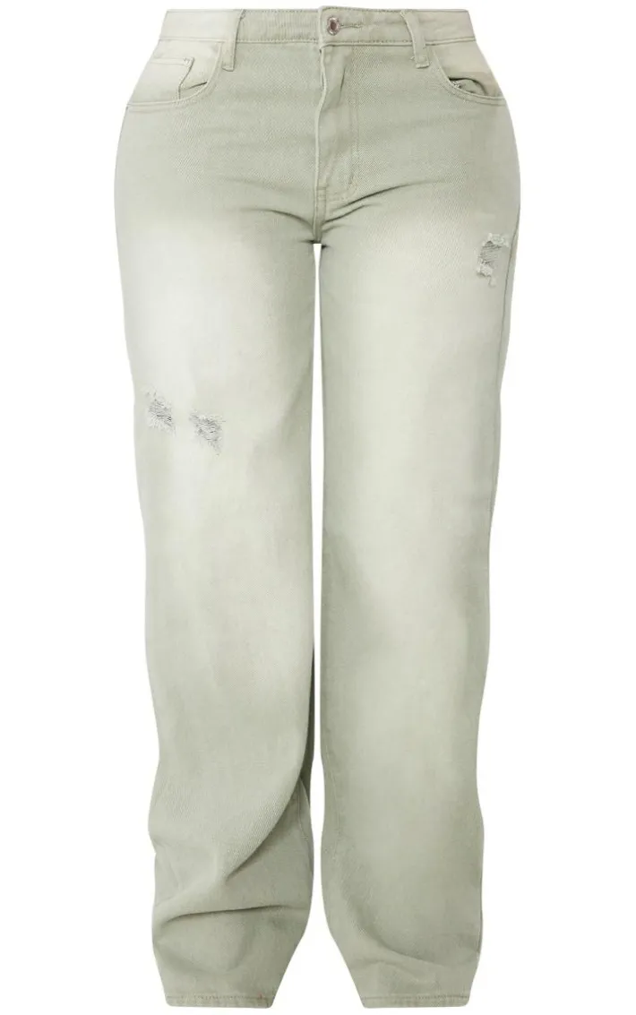 Shape Light Grey Washed Denim Wide Leg Jeans