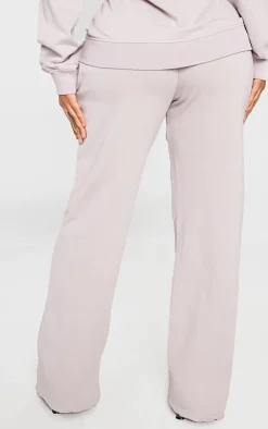 Clearance PrettyLittleThing Shape Washed Zip Waist Straight Leg Sweatpants Light Grey