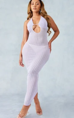 Shape Knit Halterneck Maxi Dress-PrettyLittleThing Best