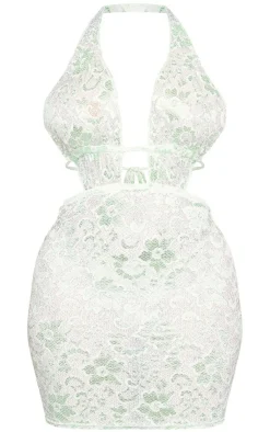Shape Lace Plunge Detail Mini Dress-PrettyLittleThing