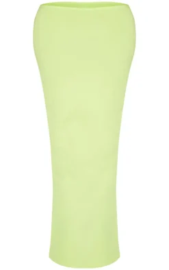 Discount PrettyLittleThing Shape Sculpted Low Rise Maxi Skirt Lime
