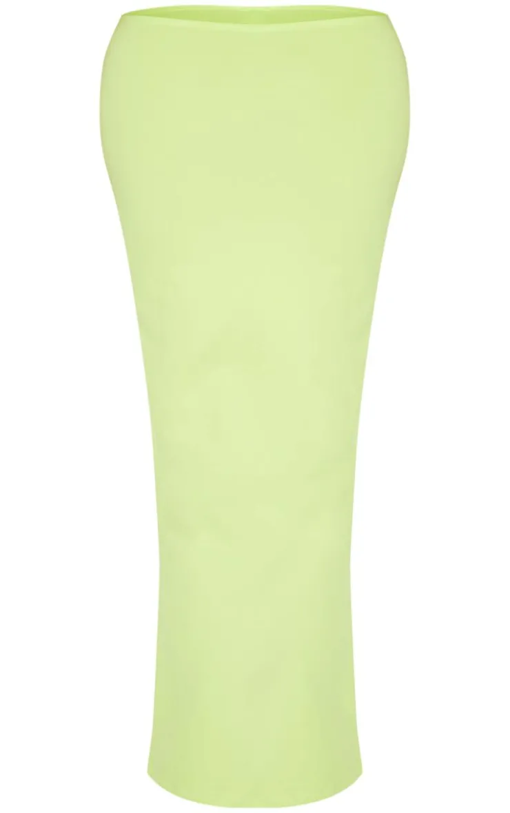Discount PrettyLittleThing Shape Sculpted Low Rise Maxi Skirt Lime