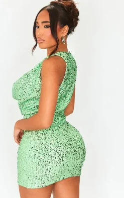 Shape Sequin Cowl Front Bodycon Dress-PrettyLittleThing Hot
