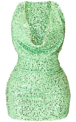 Shape Sequin Cowl Front Bodycon Dress-PrettyLittleThing Hot