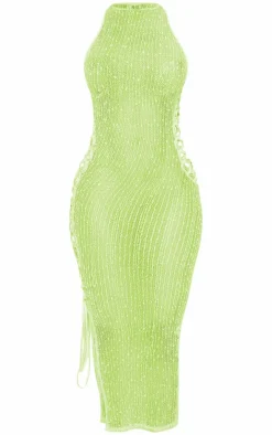 Shape Textured Sheer Cut Out Side Midaxi Dress-PrettyLittleThing Sale
