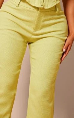 Clearance PrettyLittleThing Shape Woven High Waist Pants Lime