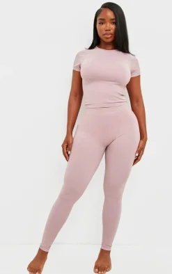 Clearance PrettyLittleThing Shape Stretch Seamless Leggings Mauve