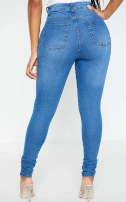 Shape Mid Wash High Waist Super Stretch Skinny Jeans