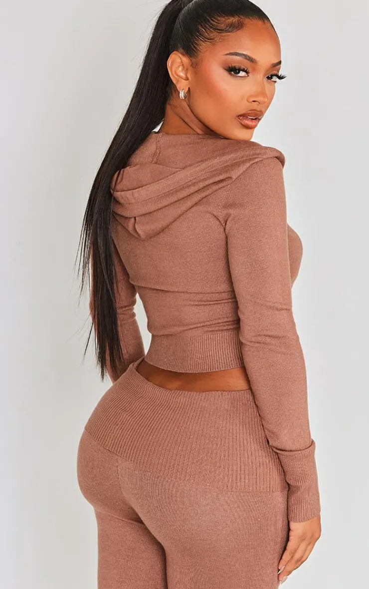 PrettyLittleThing Knitted Tops*Shape Knit Zip Through Jacket