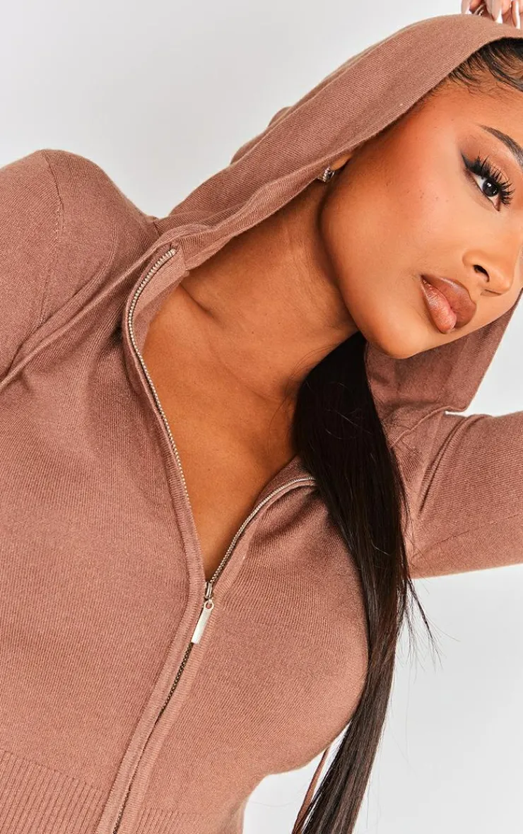 PrettyLittleThing Knitted Tops*Shape Knit Zip Through Jacket